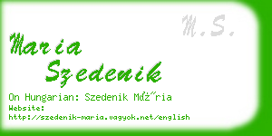 maria szedenik business card